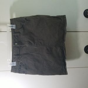 New York & Company Olive Green Denim Mini Skirt